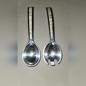Julia Knight Classic Salad Serving Set Mother of Pearl. 11"